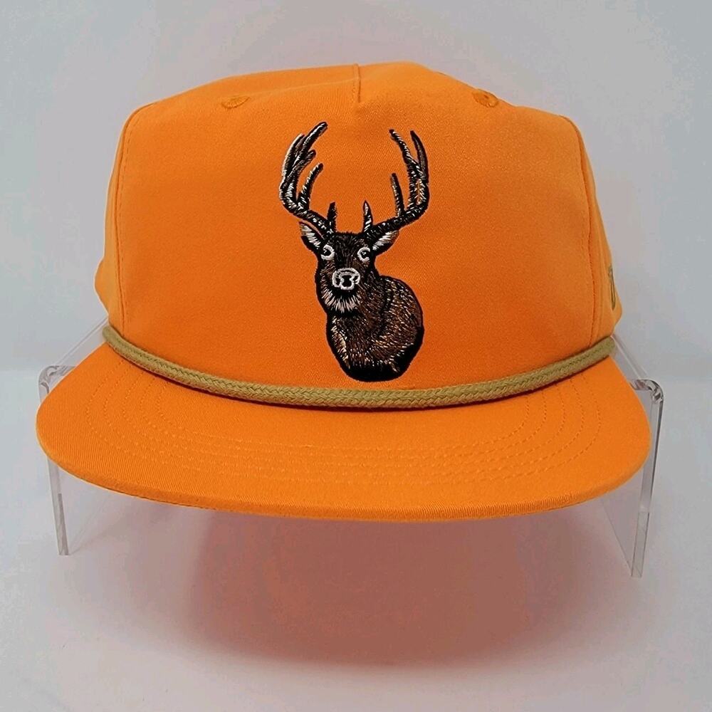 Duck Camp Hat Snapback Orange Embroidered Whitetail Deer Grandpa Cap One Size